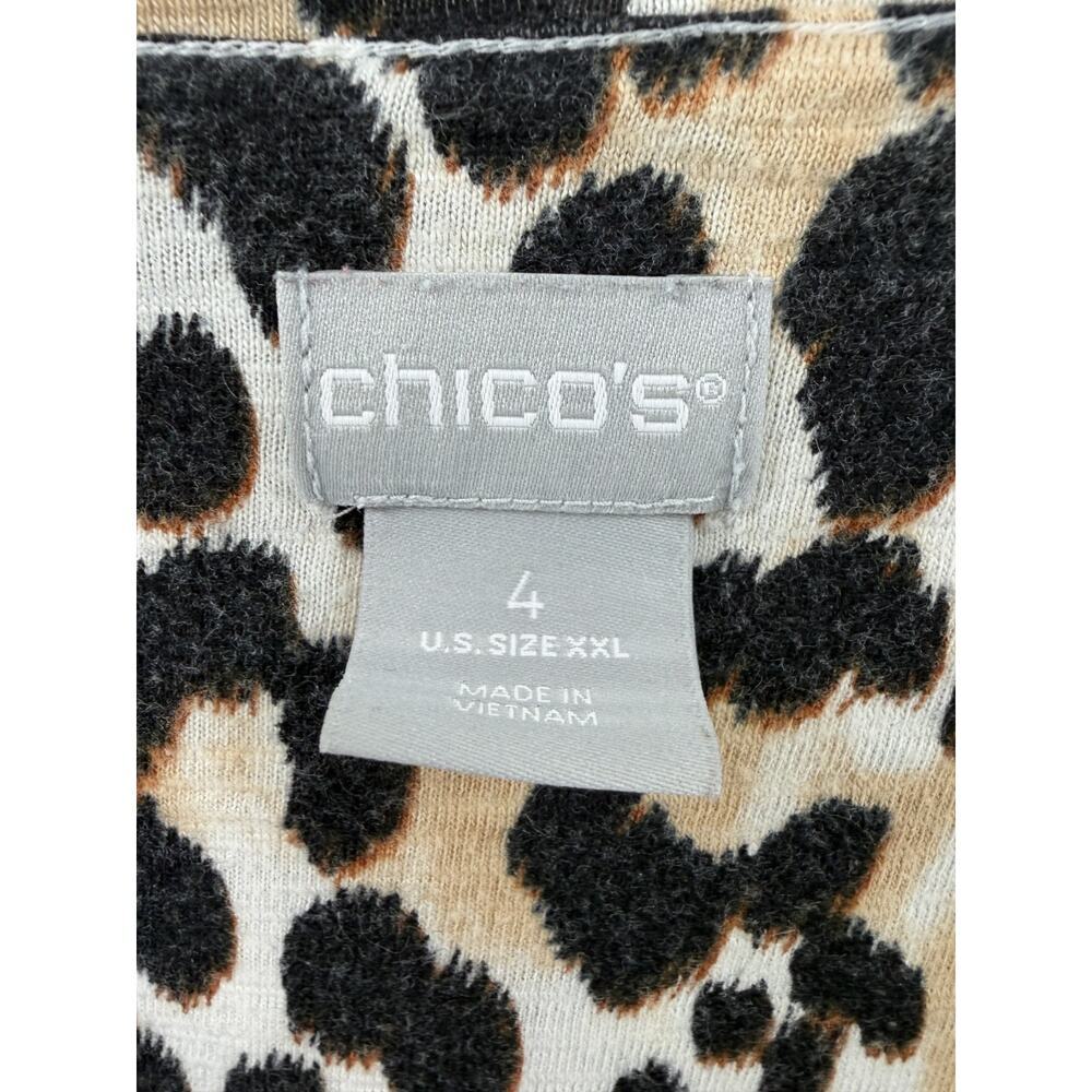 Chico's Women's Classic Everyday Casual Animal Print Knit Shirt Size 4 (XXL) - Picture 3 of 9